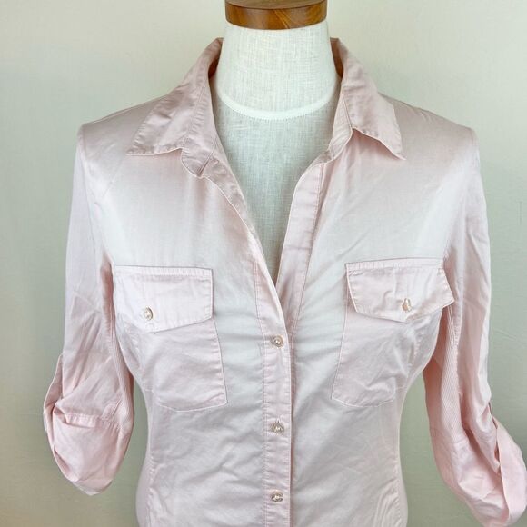 Norma Kamali Roll-Up Cuffs Button Down Shirt - Picture 3 of 6